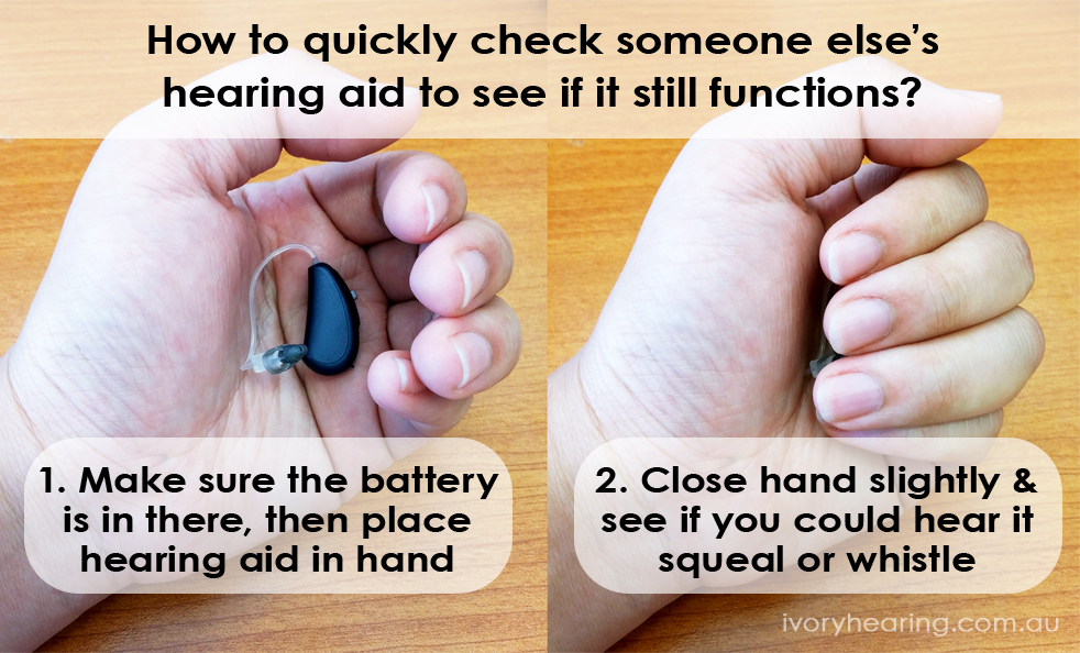 How to quickly check someone else’s hearing aid?