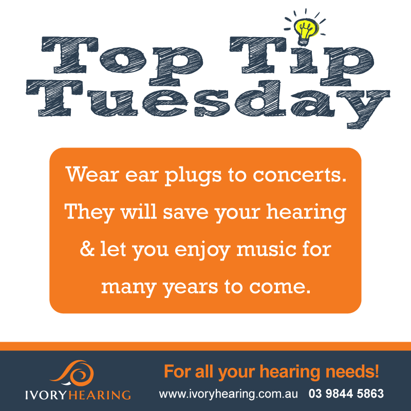 Top Tip Tuesday – Wear earplugs to concerts