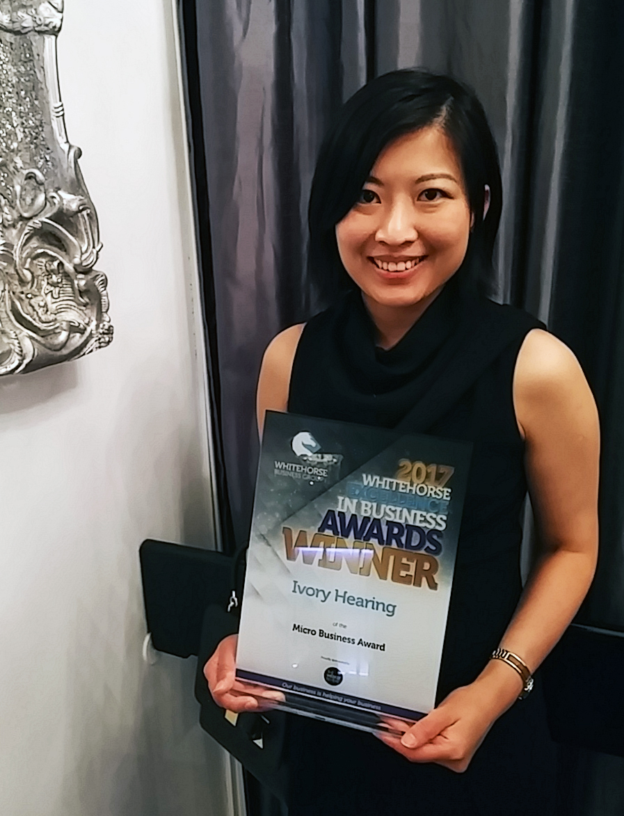 Ivory Hearing has won Micro Business Award from 2017 Whitehorse Excellence in Business Awards